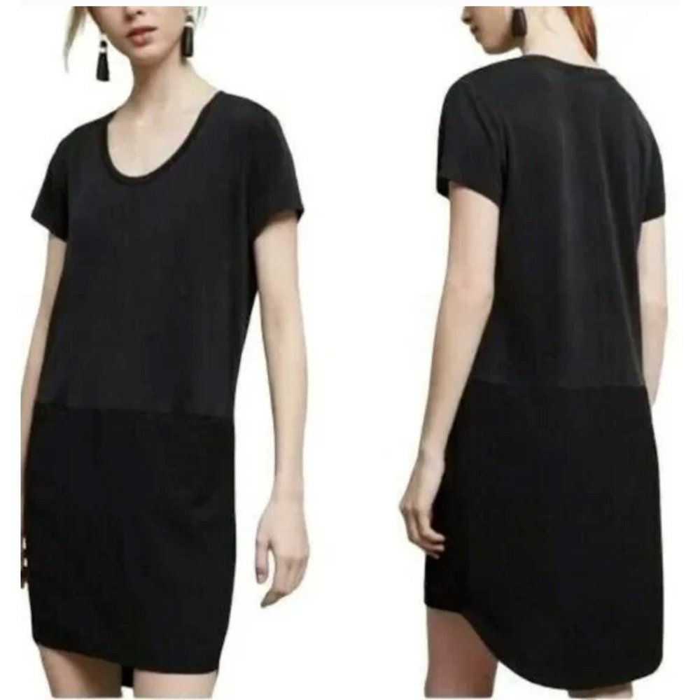 Anthropologie DOLAN Left Coast Loren Tunic Shift Dress Black S EUC